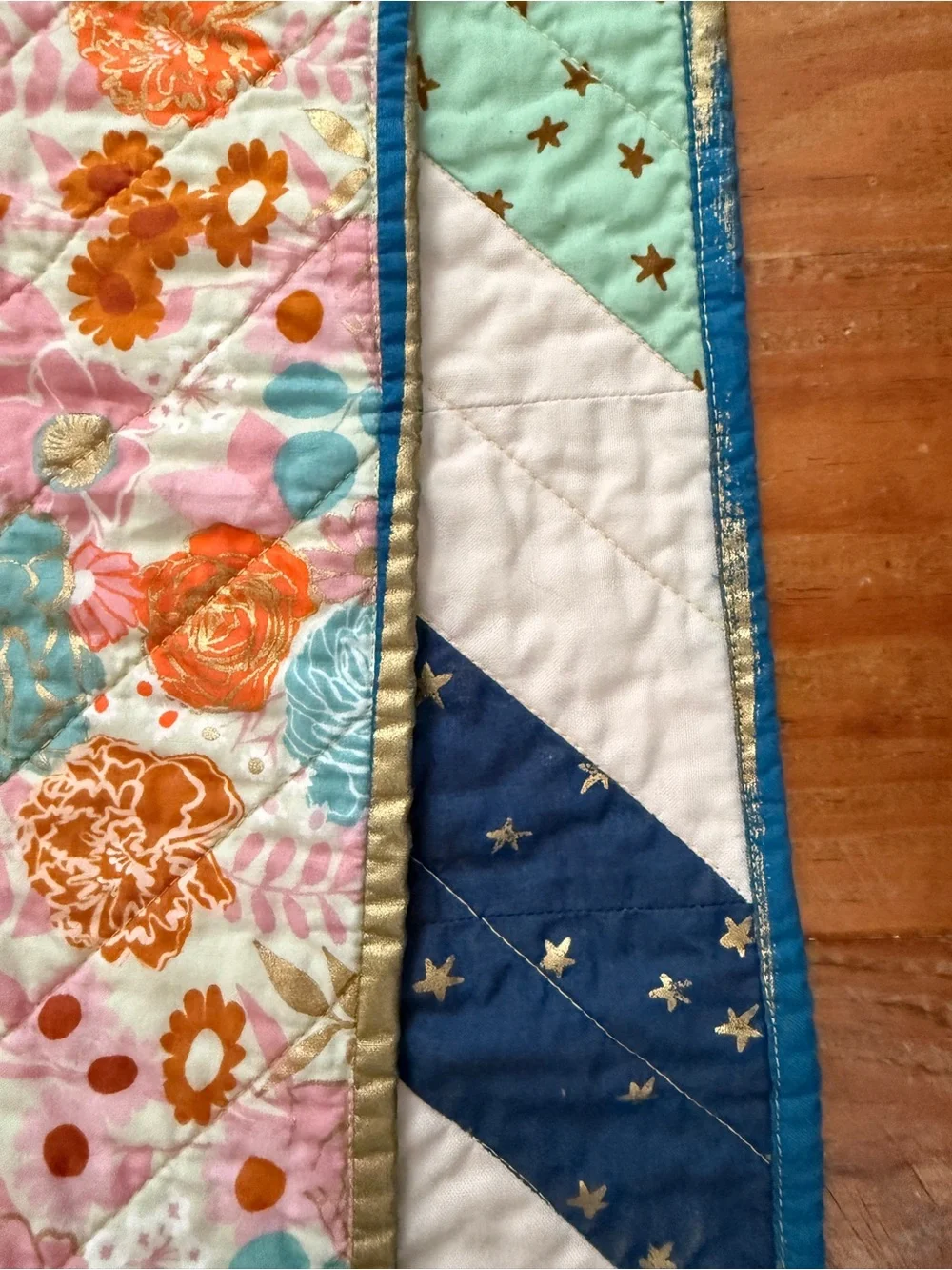 New Handmade Modern Baby Quilt - Ruby Star Society & Kona Cotton